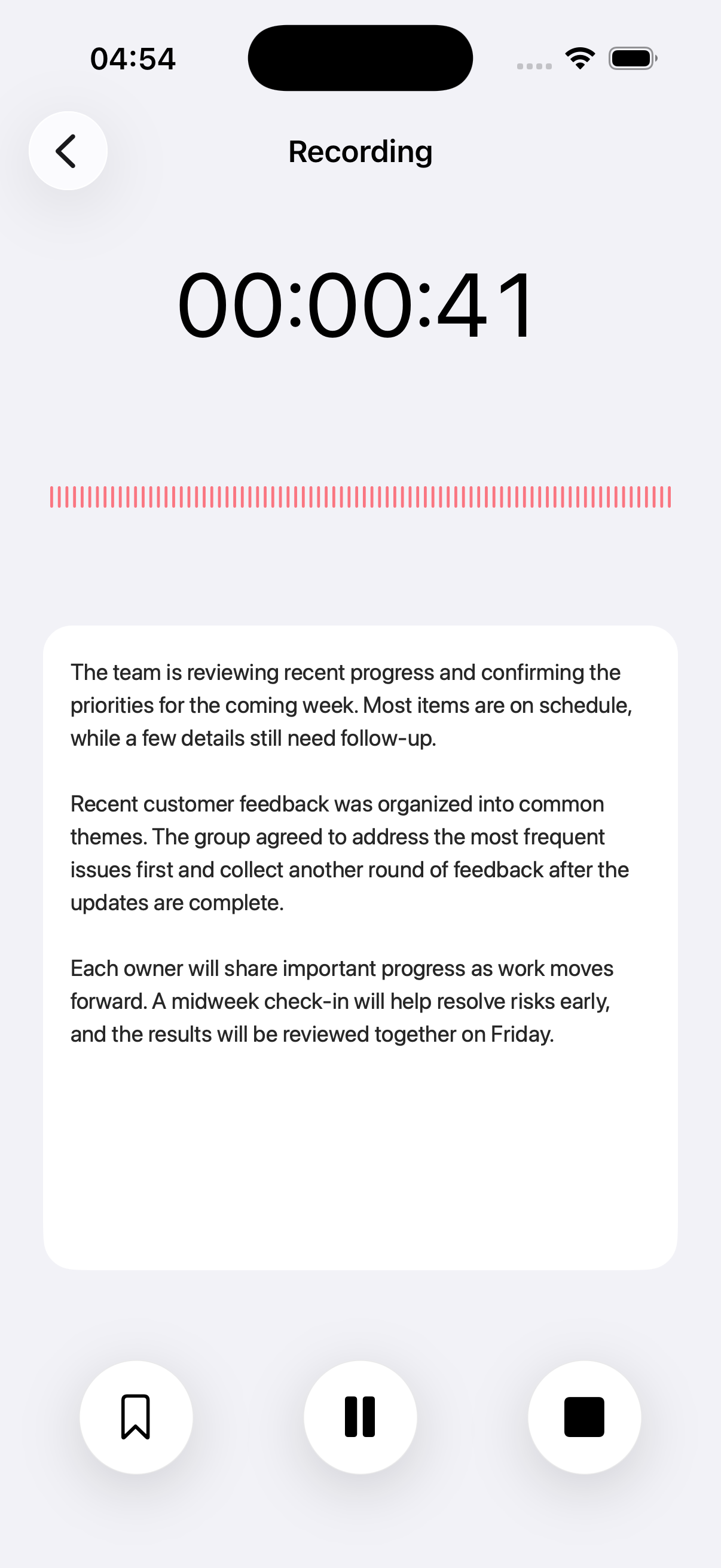 Recorder - AI Voice Memos recording screen